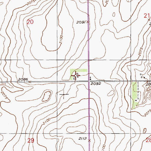 Topographic Map of 31N56E20DDDC01 Well, MT