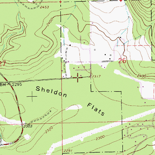 Topographic Map of 31N31W26CBA02_ Well, MT