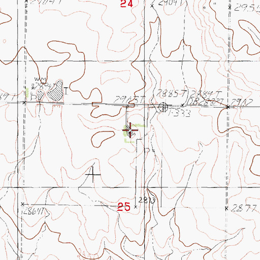 Topographic Map of 31N42E25ABCB01 Well, MT