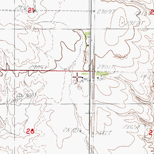 Topographic Map of 31N44E28AAAC01 Well, MT