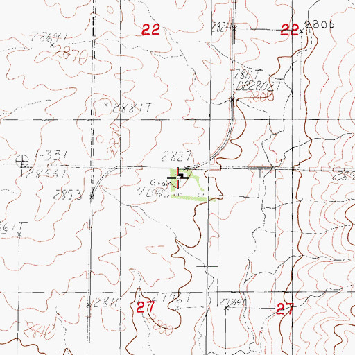 Topographic Map of 31N42E27BABA01 Well, MT