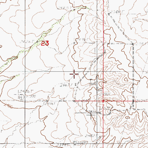 Topographic Map of 31N51E23DDBC01 Well, MT