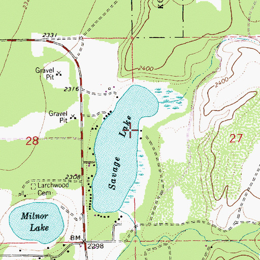 Topographic Map of 31N33W27BCCC01 Well, MT