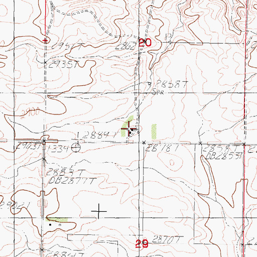 Topographic Map of 31N43E20CDDD01 Well, MT