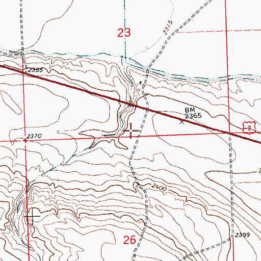Topographic Map of 31N24E23DCC_01 Well, MT