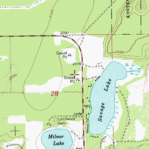 Topographic Map of 31N33W28ACAD01 Well, MT
