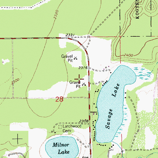 Topographic Map of 31N33W28ACA_01 Well, MT