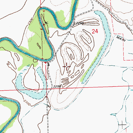 Topographic Map of 31N25E24CCAA01 Well, MT