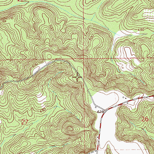Topographic Map of Old Canaan Cemetery, AL