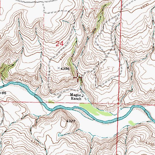 Topographic Map of 31N11W24DCAA01 Spring, MT