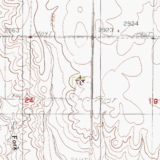 Topographic Map of 31N44E24ADAC01 Well, MT
