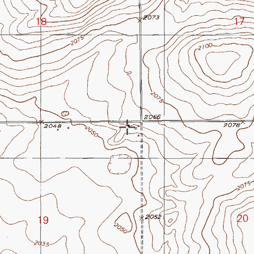 Topographic Map of 31N56E19AAAC01 Well, MT