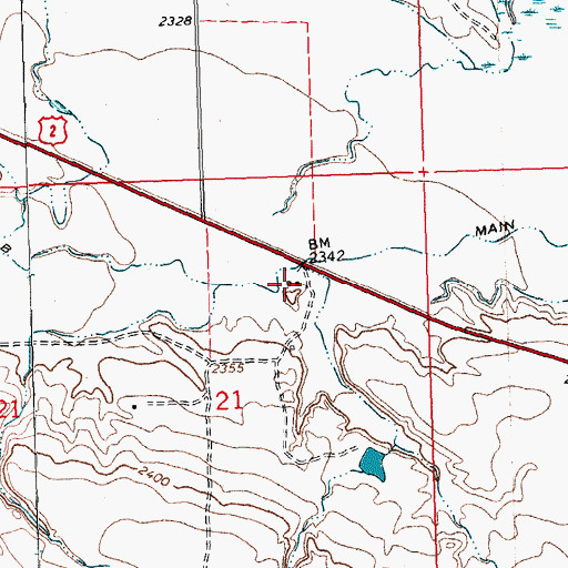 Topographic Map of 31N24E21ABDD01 Well, MT