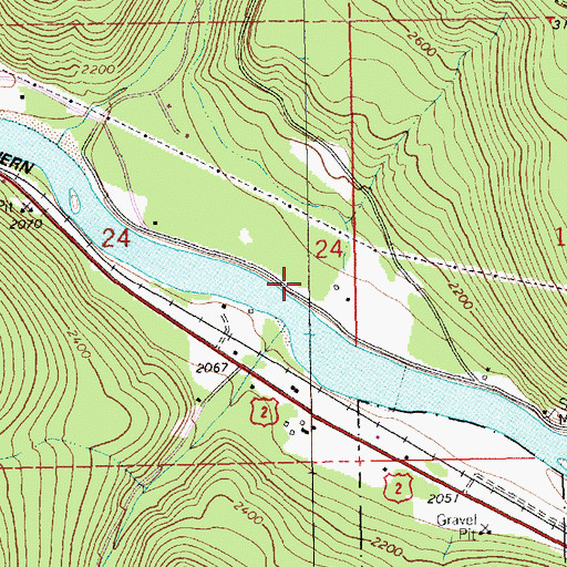 Topographic Map of 31N32W24DAAC01 Well, MT