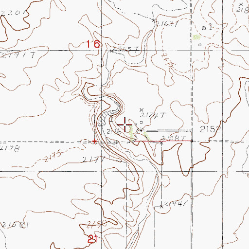 Topographic Map of 31N54E16DCDA01 Well, MT