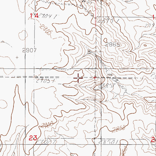 Topographic Map of 31N45E23AA__01 Well, MT