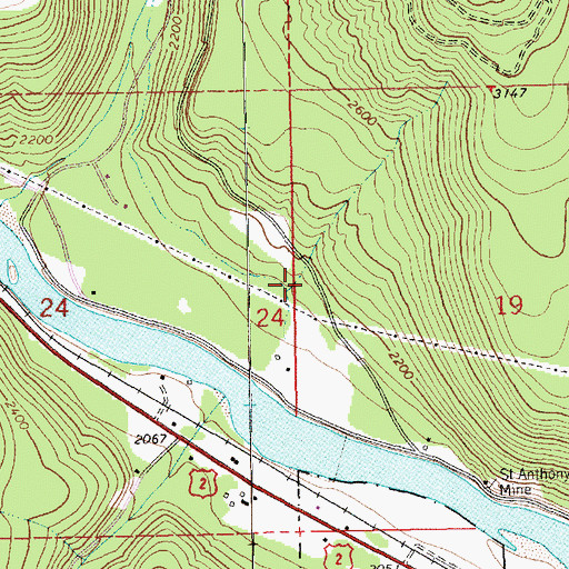 Topographic Map of 31N31W19BCCC01 Well, MT