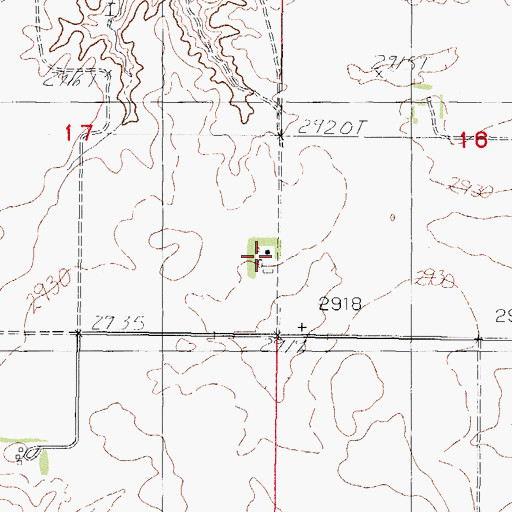 Topographic Map of 31N44E17DDAA01 Well, MT
