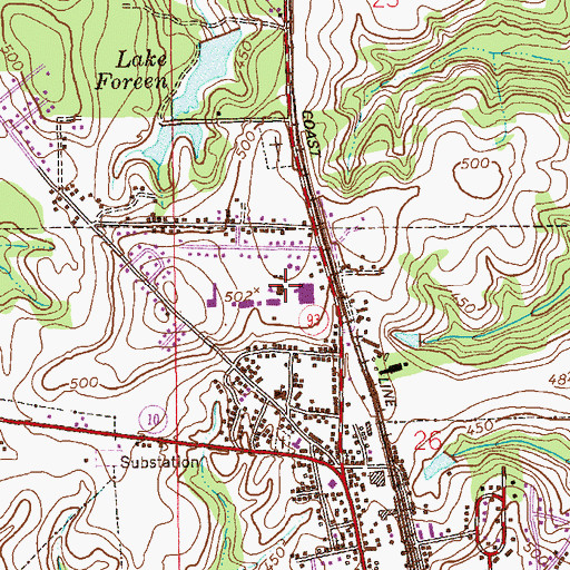 Topographic Map of Pike County Elementary School, AL