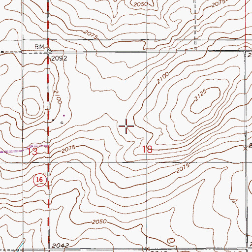 Topographic Map of 31N56E18BCBC01 Well, MT