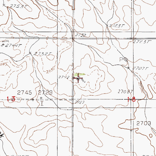 Topographic Map of 31N48E18BCBC01 Well, MT