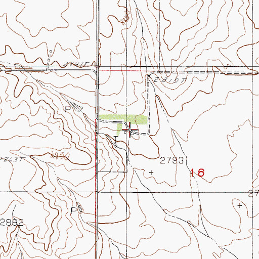 Topographic Map of 31N47E16BCAA02 Well, MT