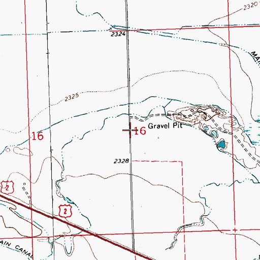 Topographic Map of 31N24E16ADC_01 Well, MT