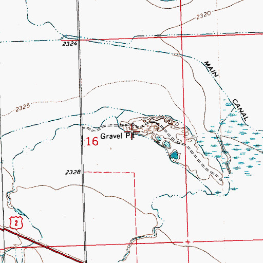 Topographic Map of 31N24E16ADCD01 Well, MT