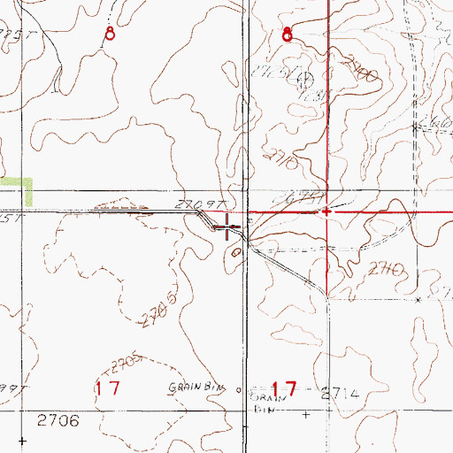 Topographic Map of 31N48E17ABAA01 Well, MT