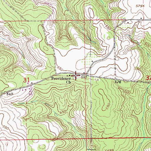 Topographic Map of Providence Cemetery, AL