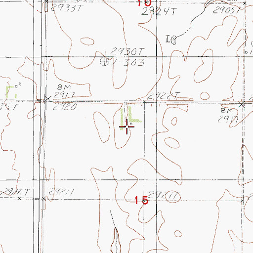 Topographic Map of 31N44E15BADB01 Well, MT