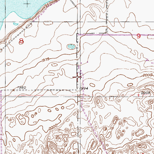Topographic Map of 31N57E09CCBC01 Well, MT