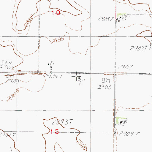 Topographic Map of 31N45E15ABAA01 Well, MT