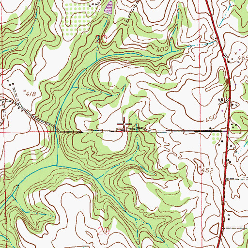 Topographic Map of Rhodes Cemetery, AL
