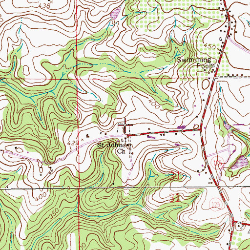 Topographic Map of Saint John Cemetery, AL