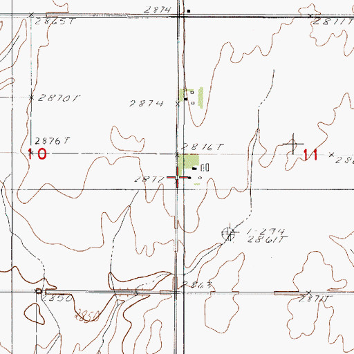 Topographic Map of 31N46E11CBBC01 Well, MT