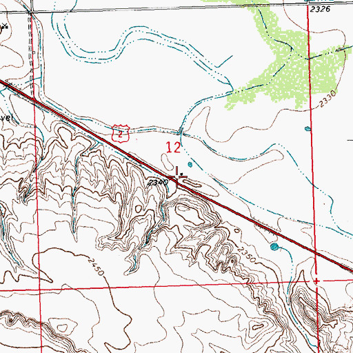 Topographic Map of 31N23E12DBBC01 Well, MT