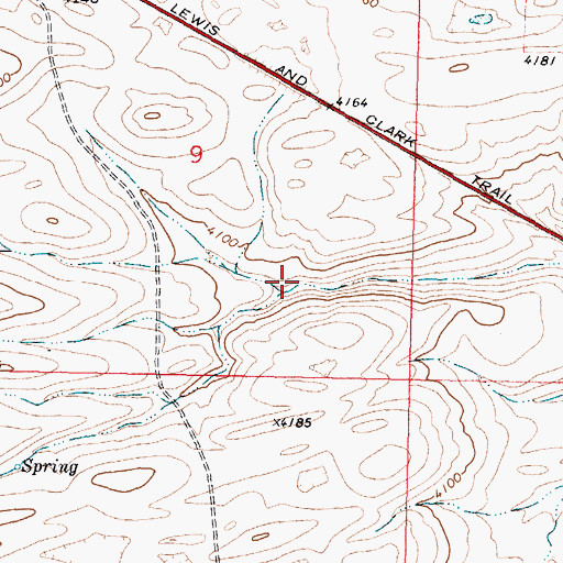 Topographic Map of 31N09W09DDBB01 Spring, MT
