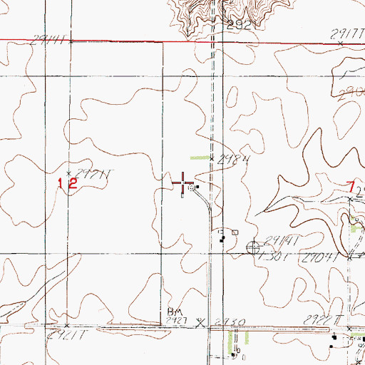 Topographic Map of 31N44E12DAAB01 Well, MT