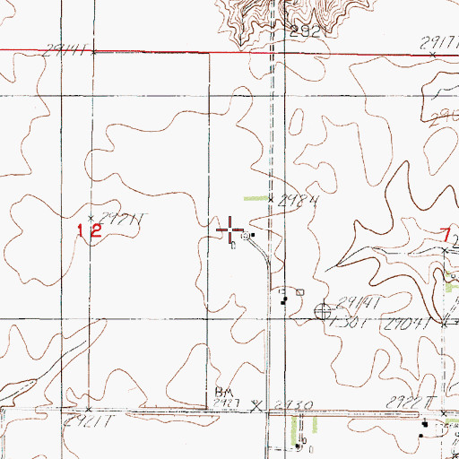 Topographic Map of 31N44E12ADDC01 Well, MT