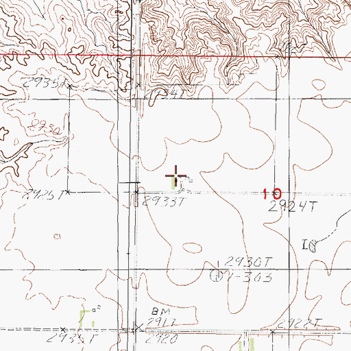 Topographic Map of 31N44E10BCDC01 Well, MT