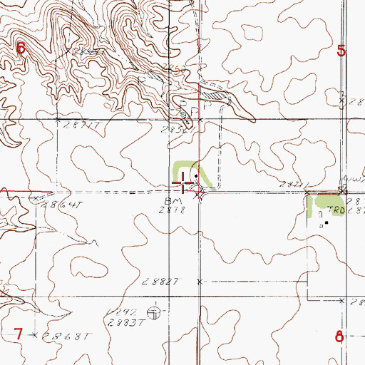Topographic Map of 31N47E06DDDD02 Well, MT