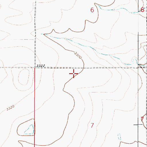 Topographic Map of 31N05E07BABC01 Well, MT
