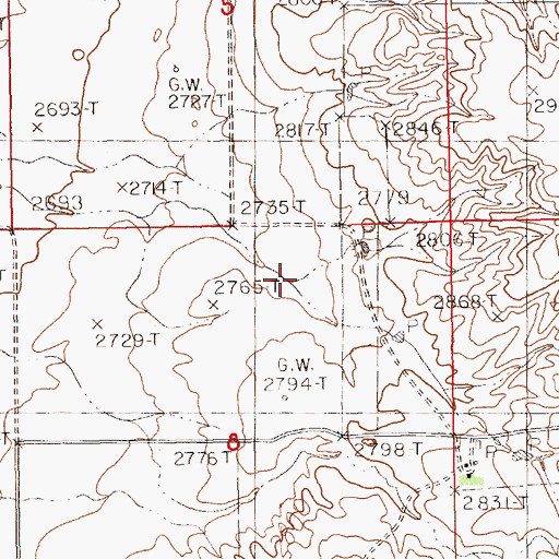 Topographic Map of 31N15E08AB__01 Well, MT