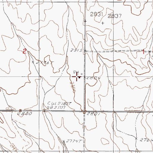 Topographic Map of 31N47E02DADD01 Well, MT
