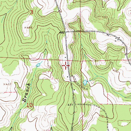 Topographic Map of Sanford-Barron Cemetery, AL