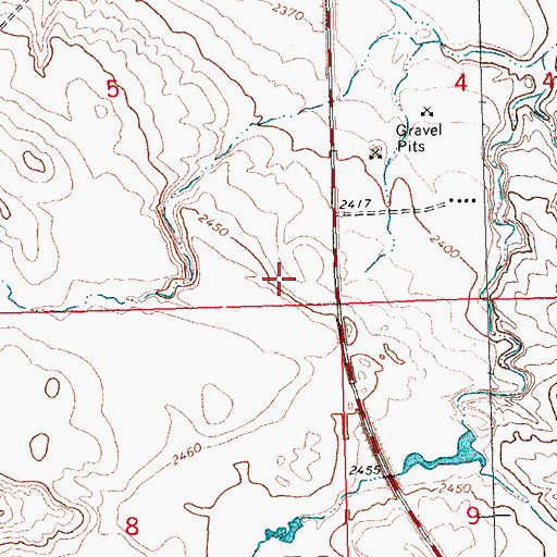 Topographic Map of 31N23E05DDDC01 Well, MT