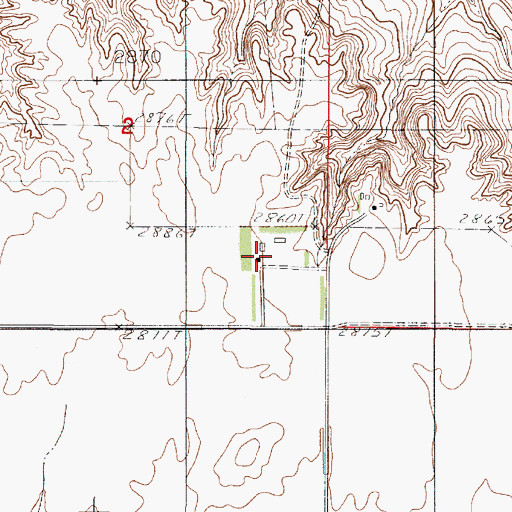 Topographic Map of 31N46E02DDBC01 Well, MT