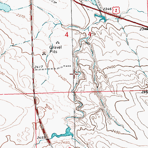 Topographic Map of 31N23E04CDA_01 Well, MT