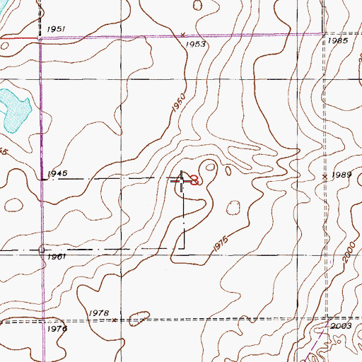 Topographic Map of 31N57E03DBBB01 Well, MT